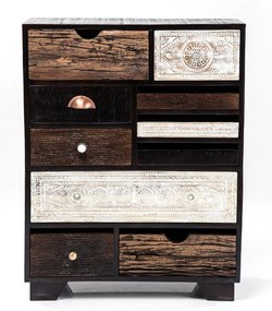 Συρταριέρα Finca 10 Drawers 70x30x90εκ - Μαύρο