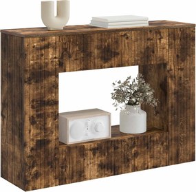 vidaXL Τραπέζι κονσόλας Ριγέ Καπνιστή Δρυς 101 x 29 x 74 εκ.