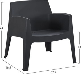 ΠΟΛΥΘΡΟΝΑ ΠΟΛΥΠΡΟΠΥΛΕΝΙΟΥ LOUNGE SLEEK HM6365.02 ΜΑΥΡΟ 62x68x73Υεκ.