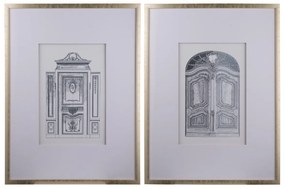 Artekko Frame Λευκοί Πίνακες σε Χρυσή Κορνίζα (60x3x80)cm 2pcs Artekko AV43780