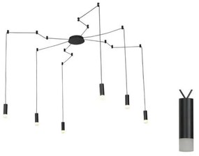 Φωτιστικό Οροφής YL22C6BK 6ΧG9 6x D3,6XH13 Black Aca Decor Aluminium