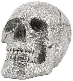 Διακοσμητικό Αντικείμενο Skullhead Hammered 60891 15cm Silver Polyresin