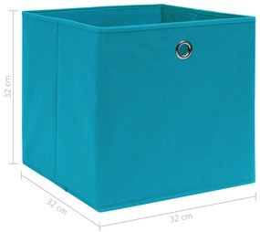Κουτιά Αποθήκευσης 10 τεμ. Γαλάζια 32 x 32 x 32 εκ. Υφασμάτινα - Μπλε