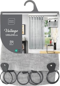 Κουρτίνα Linka Douceur d'intérieur - 140x240cm - Γκρι
