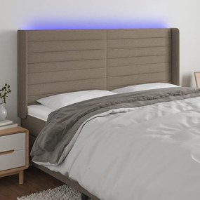 ΚΕΦΑΛΑΡΙ ΚΡΕΒΑΤΙΟΥ LED TAUPE 183X16X118/128 ΕΚ. ΥΦΑΣΜΑΤΙΝΟ 3124206