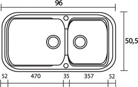 Sanitec Classic 305 (96×51) - Γρανιτένιος νεροχύτης - Granite Rust