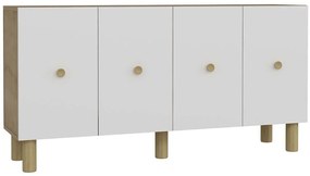 Μπουφές Mono Bohem 475OLV3137 150x35x75cm Oak-White Μοριοσανίδα, Μελαμίνη