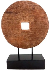 Διακοσμητικό Επιτραπέζιο Cart 312-000035 35,5x9x44cm Natural-Black Inart Metal,Wood
