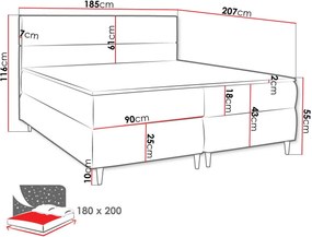 Επενδυμένο κρεβάτι Flo με στρώμα και ανώστρωμα-Mple-180 x 200