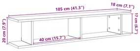 Ραφιέρες Τοίχου 2τεμ. Αρτισιανή Δρυς 105x18x20εκ. Επεξεργ. Ξύλο - Καφέ