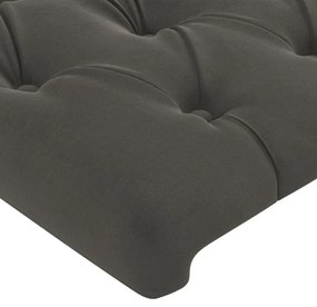 Κεφαλάρι με Πτερύγια Σκούρο Γκρι 183x23x118/128 εκ. Βελούδινο - Γκρι