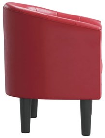 Πολυθρόνα Μπάρελ Μπορντό από Συνθετικό Δέρμα - Κόκκινο