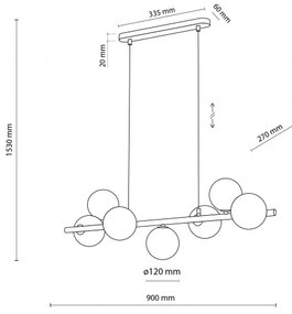 Πολυέλαιος Κρεμαστό Φωτιστικό 7xG9 8W IP20 Estera TK Lighting 4506 Καφέ