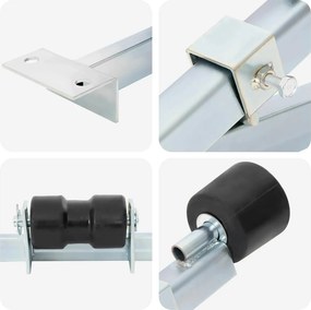 vidaXL Κάτω Στήριξη Τρέιλερ Σκάφους 90,5 x 12 x 32 εκ. Ασημί