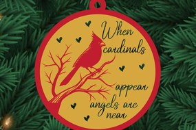 Σετ των 3 Intra απο ξύλο plywood 3mm-4mm πάχος Καρδινάλια Χριστουγεννιάτικα στολίδια Δίασταση 8x8 cm INTRAFABR-110934671