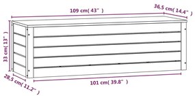 Κουτί Αποθήκευσης Λευκό 109x36,5x33 εκ από Μασίφ Ξύλο Πεύκου - Λευκό