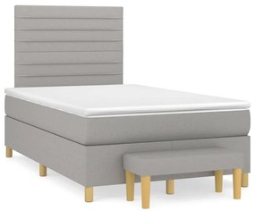 ΚΡΕΒΑΤΙ BOXSPRING ΜΕ ΣΤΡΩΜΑ ΑΝΟΙΧΤΟ ΓΚΡΙ 120X200 ΕΚ. ΥΦΑΣΜΑΤΙΝΟ 3137221