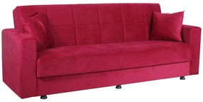 Artekko Iphof Καναπές Κρεβάτι Βελούδο Κόκκινο (214x78x78)cm
