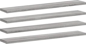 vidaXL Ράφια Τοίχου 4 τεμ. Γκρι Sonoma 60x10x1,5 εκ. Επεξεργ. Ξύλο
