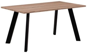 WOODWELL BAXTER Τραπέζι Κουζίνας Τραπεζαρίας, Μέταλλο Βαφή Μαύρo, Sonoma 120x70x75cm ΕΜ820