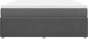 vidaXL Κρεβάτι Boxspring με Στρώμα Σκούρο Γκρι 180x200 εκ Υφασμάτιν