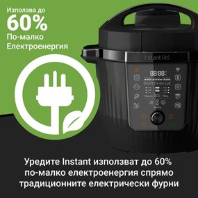 Πολυμάγειρας Instant Pot Pro Max, 1200W, 5,7 L, 105 kP, 10 προγράμματα, Nutriboost, WiFi, Οθόνη LCD, Ανοξείδωτο ατσάλι, Λευκό/ματ