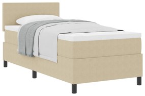 vidaXL Κρεβάτι Box Spring με Στρώμα Ανοιχτό Πράσινο Γκρι 90x200 εκ. Βελούδινο Ύφασμα
