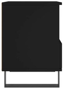 Κομοδίνα 2 τεμ. Μαύρα 40 x 35 x 50 εκ. από Επεξεργασμένο Ξύλο - Μαύρο