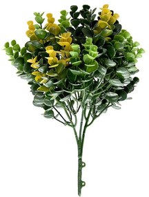 Μπουκέτο Διακοσμητικό W013 25-32cm Eucmalyptus Green-Yellow New Plan Πλαστικό