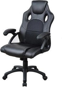 Καρέκλα gaming τροχήλατη Nextdeco μαύρη 111x63x64εκ.