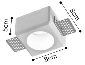 Inlight Χωνευτό τετράγωνο σποτ από γύψο 1XGU10 D:8cm (Χ0011-WH)