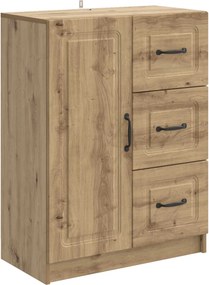 vidaXL Πλαϊνό γραφείο Artisan Δρυς 66 x 34,5 x 87 εκ.