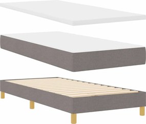 vidaXL Κρεβάτι με ελατήρια με κεφαλάρι Taupe 190 x 90 cm ύφασμα