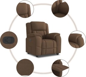 vidaXL Πολυθρόνα Ανακλινόμενη Καφέ Υφασμάτινη