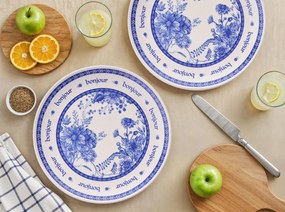 Service Plate Set (6 Pieces) Bonjour Blue Blue
White