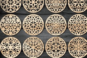 Σετ των 2 Intra απο ξύλο plywood 3mm-4mm πάχος - Σουβέρ Πακέτο σουβέρ κοπής Laser Δίασταση 30x20 cm INTRAFABR-48862599