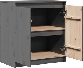vidaXL Βοηθητικό Ντουλάπι Γκρι 60 x 36 x 65 εκ. από Μασίφ Ξύλο Πεύκου