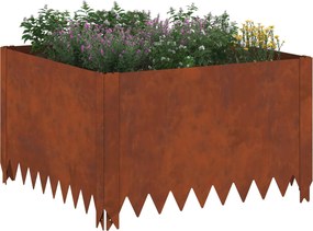 vidaXL Περίγραμμα γκαζόν 4 τμχ. 60 x 60 x 35 cm Ατσάλι Σκ rusty