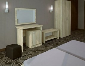 Τουαλέτα με θέση για mini bar με Καθρέφτη και Σκαμπό, 90x75x50, Genomax GenomΤουαλέτα ξενοδοχείου 3-1