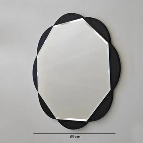 Καθρέφτης Τοίχου Μαύρος Διακοσμητικός 65x65x65 cm