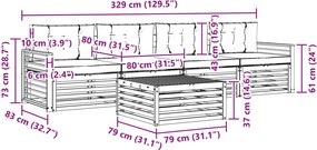 vidaXL Σειρά Καναπέ Εξωτερικού με μαξιλάρι 5 pcs Λευκό και Κρεμ