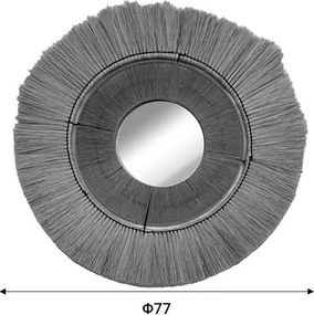 Καθρέπτης Krava Inart φυσικό ψάθα Φ77x3εκ 77x77x3 εκ.