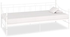 284668 vidaXL Πλαίσιο για Καναπέ - Κρεβάτι Λευκό 90 x 200 εκ. Μεταλλικό Λευκό, 1 Τεμάχιο