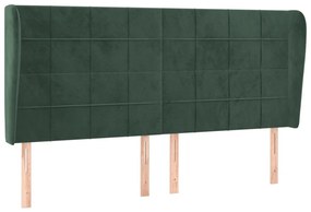 Κεφαλάρι με Πτερύγια Πράσινο 163x23x118/128 εκ. Βελούδινο - Πράσινο