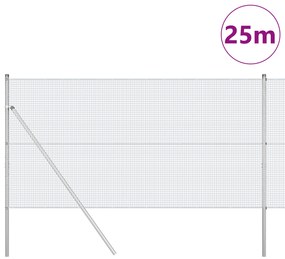 vidaXL Γαλβανισμένος φράχτης  με 13 στήλες 1x25 μ