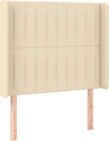 vidaXL Κρεβάτι Boxspring με Στρώμα &amp; LED Κρεμ 80x200 εκ. Υφασμάτινο
