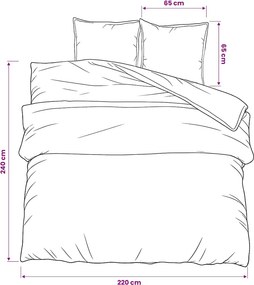 vidaXL Σετ Παπλωματοθήκη Ροζ 220x240 cm Βαμβακερό