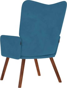 vidaXL Πολυθρόνα Relax Μπλε Βελούδινη