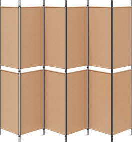 vidaXL Διαχωριστικό Δωματίου 6-Πάνελ Μπεζ 300 x 220 cm Ύφασμα