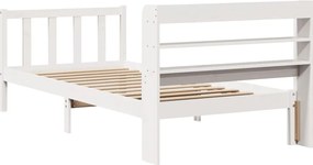 vidaXL Σκελετός Κρεβατιού Χωρίς Στρώμα Λευκό 100x200 εκ. Μασίφ Πεύκο